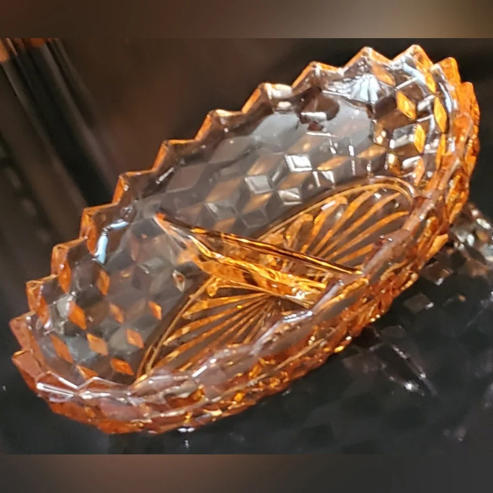 Vntg "Whitehall Peach" 2-Part 10" Oval Dish by Colony - Picture 13 of 16